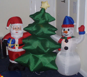 Santa, Christmas Tree and Snowman